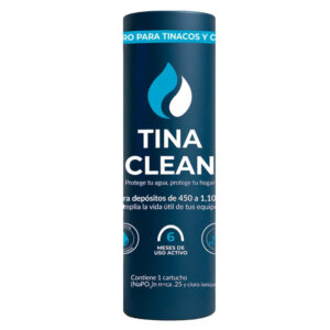 Tina Clean | Antisarro para Tinaco 450–1100L 6 Meses | Filtro y Suavizador de Agua contra Sarro y Agua Dura